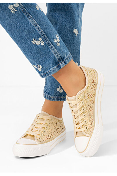 B T Shoes Γυναικεία sneakers Mylanca μπεζ