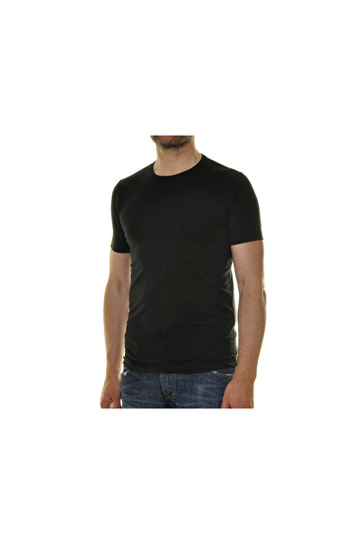 Ragman Rundhals T-Shirt für Herren in schwarz