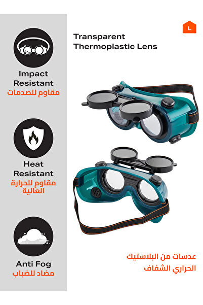 Lawazim Welding Glasses - Impact Resistant Heat Resistant Anti Fog Protective Adjustable Goggles