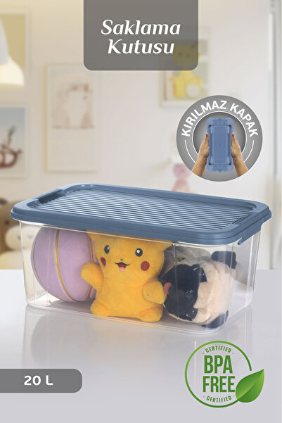 MOİ 20 Lt Multibox Storage Container - Multi-Purpose Organizer with Lockable Lid Pantry Storage Storage Box