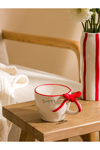 LC Waikiki Ma Bella and Design Red Bow Ceramic Mug 390 ml