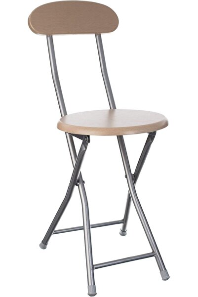 Generic كرسي خشبي دائري مع مسند ظهر من ROSE، بيج