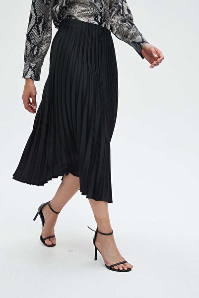 Nichii WOMEN'S PLAIN RUFFLE MIDI SKIRT