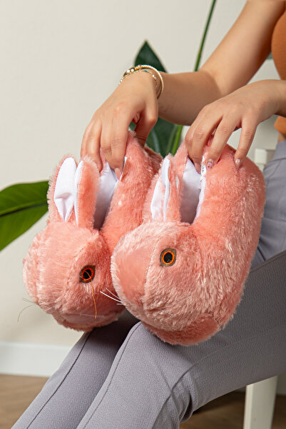 Miss dark Tavşan Figürlü Peluş Panduf Ev Pandufu Unisex Tavşanlı Panduf