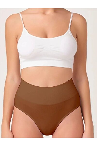 MİSTİRİK Mabet Model Waist Booster High Waist Shaper Corset Brown Color
