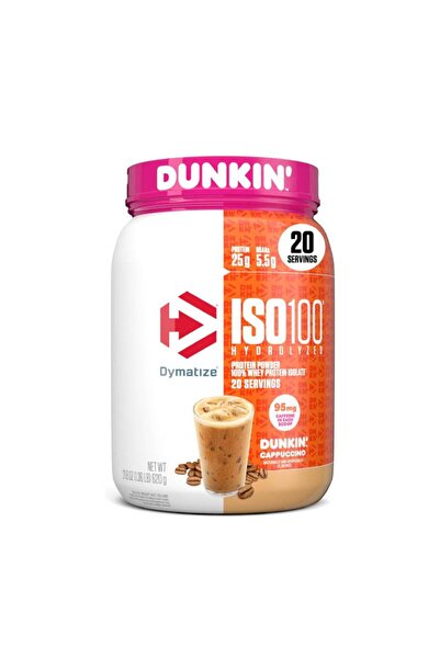 Dymatize ISO 100 Hydrolyzed Dunkin' Cappuccino Flavor, (1.36 LB) 100% Whey Isolate Protein Powder.