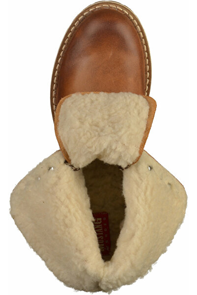 Mustang Schnür-Stiefeletten für Damen v hnědé barvě