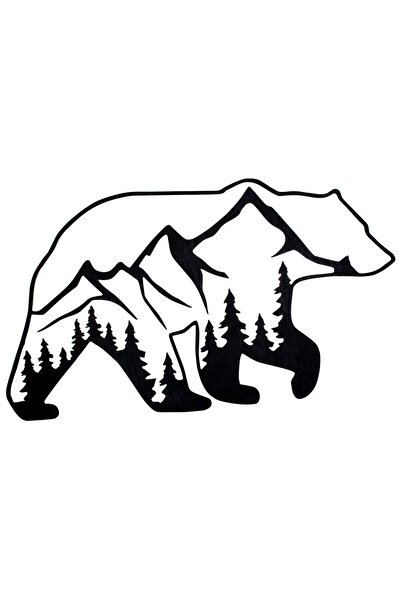 OEM Decor Personalizabil HandyHands Geometric urs din lemn - 56 L x 31 H (cm)