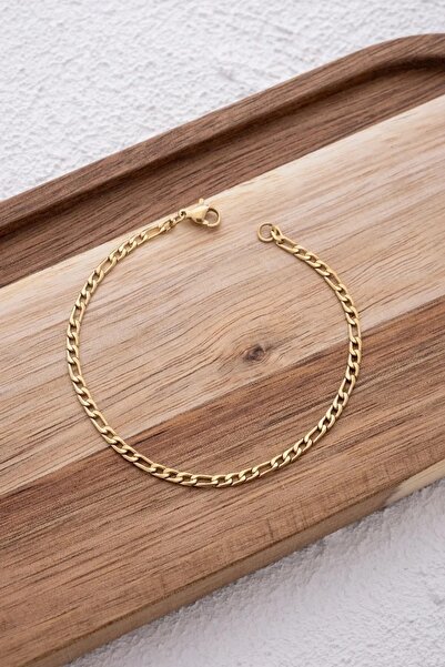 ByFlorya Jewelry سوار رجالي من الفولاذ على شكل سلسلة فيجارو 3 مم مقاوم للصدأ ...