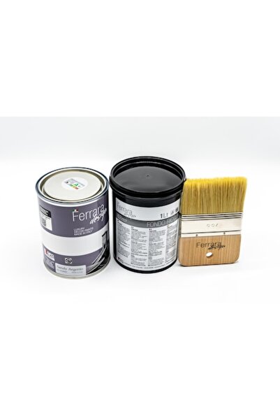 Ferrara Design Set de 3 bucăți, vopsea decorativă Sandy argintie cu tentă cre...