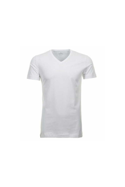 Ragman Pánské tričko s výstřihem do V v bílé barvě