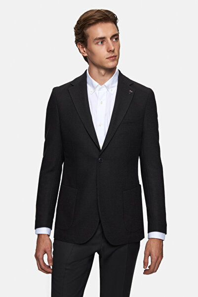 Tween Slim Fit Siyah Kumaş Ceket
