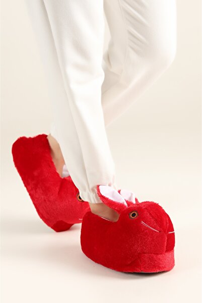 Miss dark Tavşan Figürlü Peluş Panduf Ev Pandufu Unisex Tavşanlı Panduf