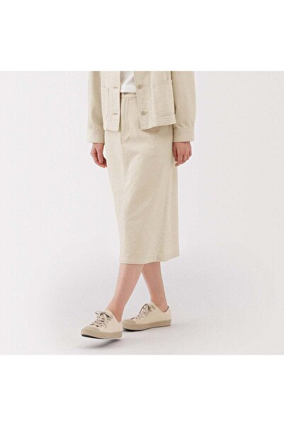 Muji Kapok Blend A-Line Skirt Natural