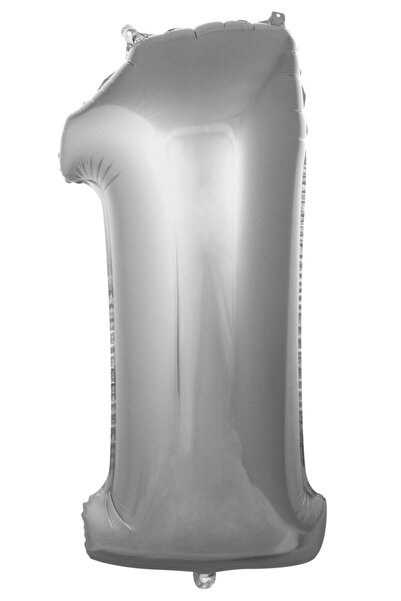 EA HOME Foil Balloon 1 Number Helium Balloon 36 cm Silver Color - 1 Year Old Balloon - 1 Year Old Balloon - 1 Number Balloon