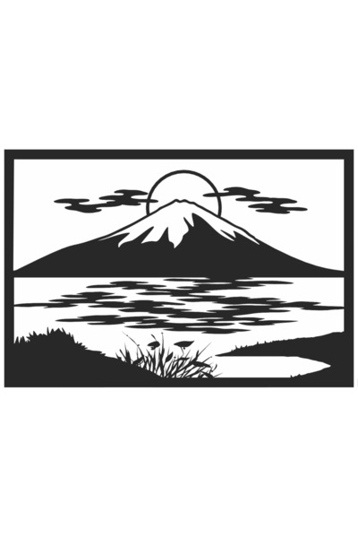 OEM Decor perete Personalizabil Munte la Rasarit HHH662 din lemn - 29 L x 20 ...