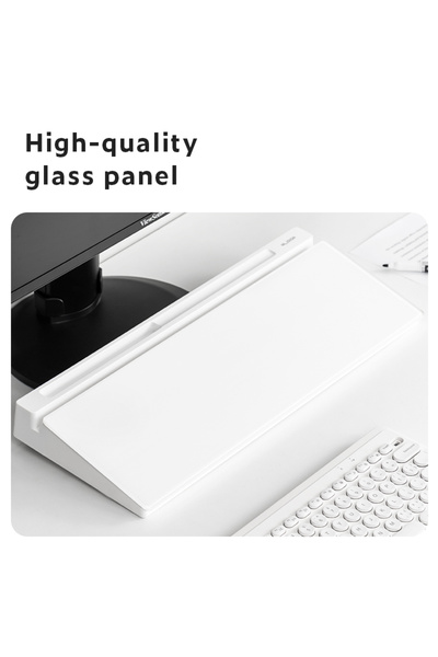Deli NuSign Desktop organizer with Glass board for short memo and keyboard holder. Size 460*150mm