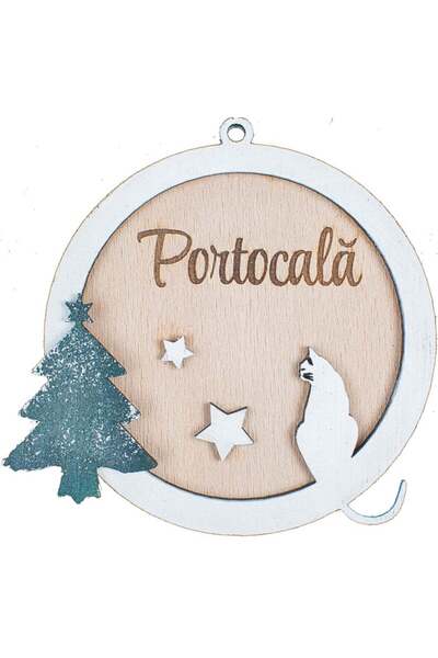 OEM Glob de Craciun Personalizat HH892 din Lemn Model Pisica