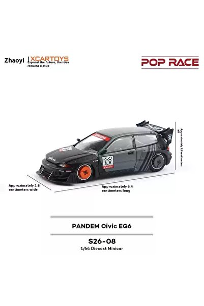 Choice S26-08-PANDEM Tuoyi POPRACE alloy 1/64 Honda hatchback supercar collection ornament miniature Civic