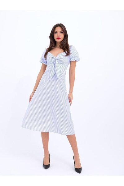 JARDİN ALLURE 5948 فستان-واشنطن مخطط