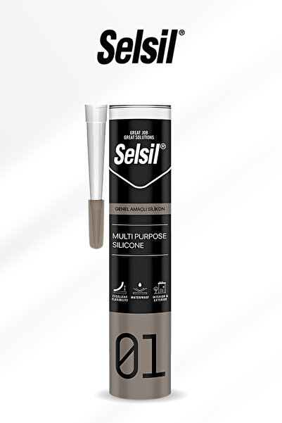 Selsil 280GR Şeffaf Silikon Mastik, Su Geçirmez Yapıştırıcı ve Dolgu, Esnek S...