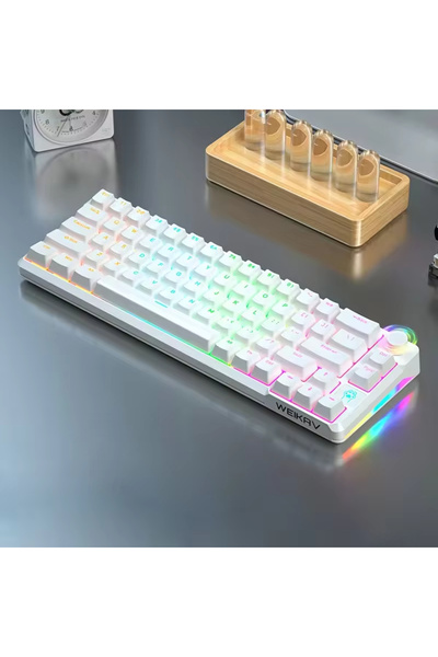 Gaming Gambler Mechanical Gaming Keyboard, 68 Key, Red/Blue Switch, RGB Lights, Arabic, Wired USB Type C