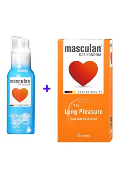 Masculan جل تشحيم حريري مع 10 واقيات ذكرية طويلة الأمد