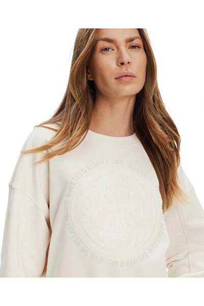 Guess Hotfix Kadın Bej Sweatshirt W5YQ07KB681-G9L9