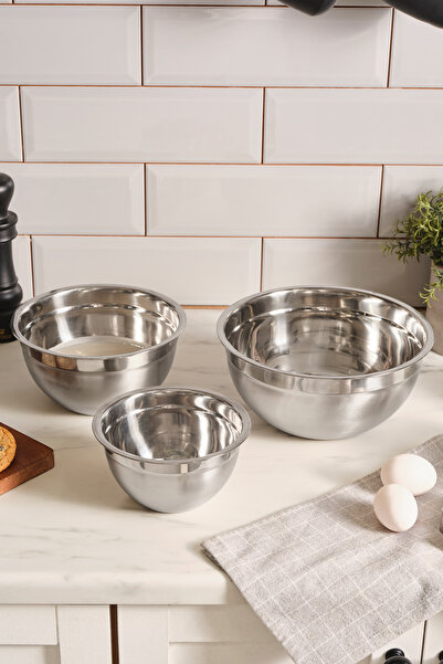 Karaca x Refika Mixy 3 Parça Çelik Karıştırma Kabı