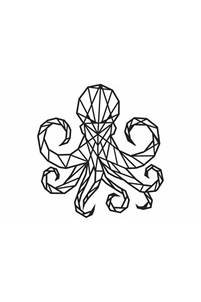 OEM Decor Personalizabil Geometric perete Caracatita HHH476 din lemn - 29 L x...