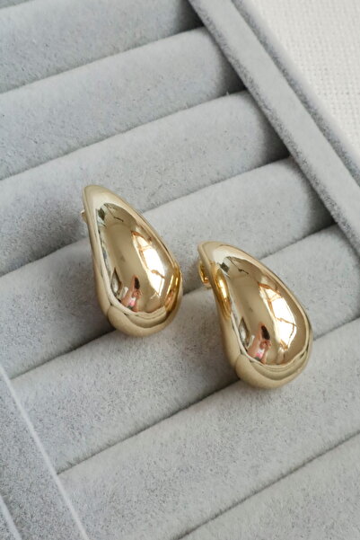 DEMOKAN Kadın Küpe Kararmaz 14k Renk Vip Seri Marka Model 3cm Küpe