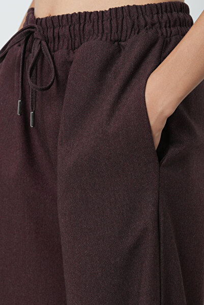 Orfeo Negro Women's Solid Color Fabric Wide Leg Elastic Waist Pants