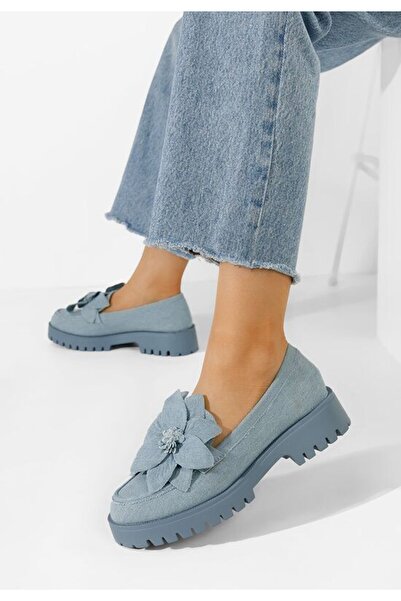 B T Shoes Γυναικεία μοκασίνια Camelea Ντένιμ