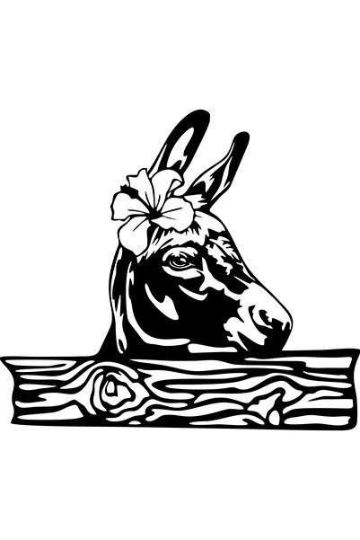 OEM Decor perete Cap de Magarita HH736 din lemn - 41 L x 37 H (cm)