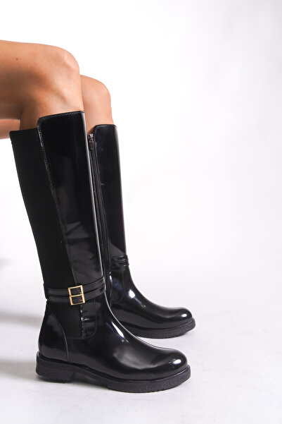 Riccon Women's Boots 00120105 Black Patent Leather