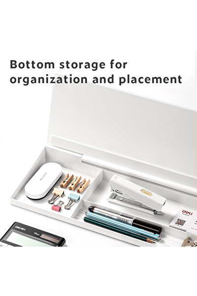 Deli NuSign Desktop organizer with Glass board for short memo and keyboard holder. Size 460*150mm