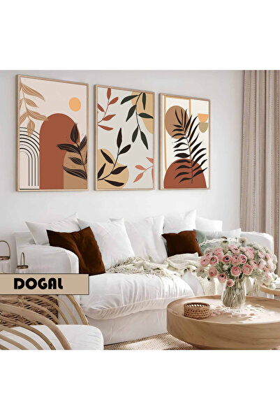 Harika bir ev Çocuk odası Oturma Salonu-Minimalist Modern Bohem YAPRAKLI DESE...