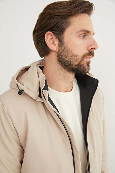 Fulla Moda Μπουφάν με με τύπωμα τσέπες με φερμουάρ με κουκούλα