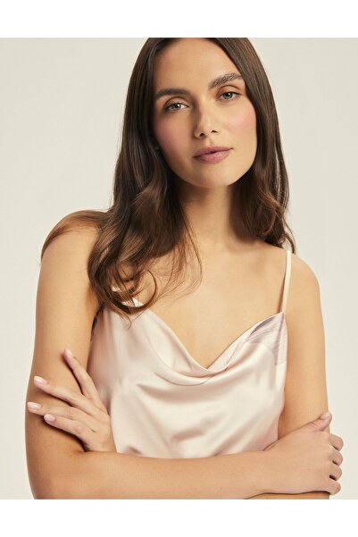 ESOTIQ Cămașă de noapte pentru femei, rochie de noapte din satin, fără mâneci, midi, feminină și senzuală | Capriccio