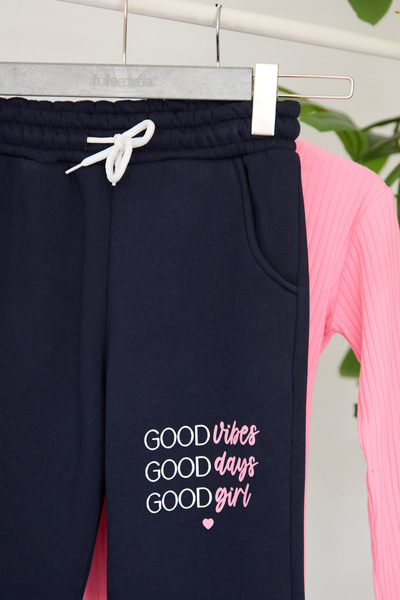 Fulla Moda 3 Thread Letter Printed Girls' Jogger Sweatpants