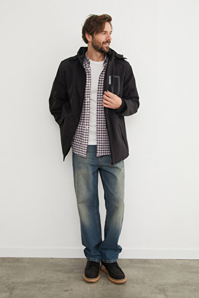 Fulla Moda Μπουφάν μεγάλου μεγέθους με με τύπωμα τσέπες