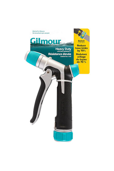 Gilmour فوهة خرطوم الحديقة الأمامية شديدة التحمل Swivel Connect مع نمط رش قاب...
