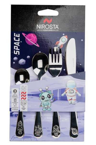FACKELMANN Nirosta Space children's cutlery set, stainless steel, 4 pieces