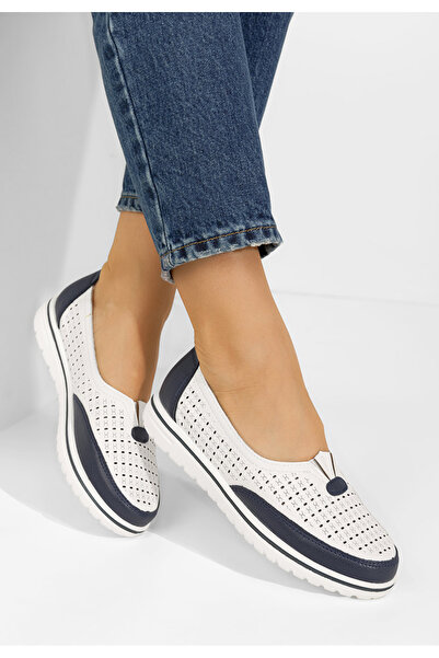 B T Shoes Pantofi casual dama Mistia albi