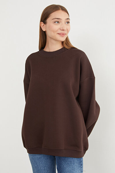 Fulla Moda 3 Thread Basic Oversize Sweatshirt