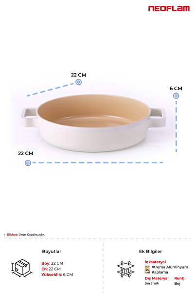 NEOFLAM Fika Aluminum Saucepan 22 cm - Beige