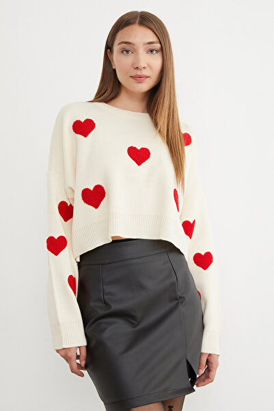 Fulla Moda Світшот з вишивкою у вигляді серця