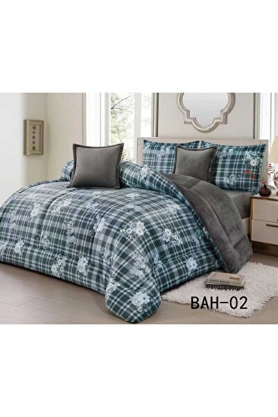 Gerenic مفرش سرير نفرين شتوي 6 قطع وجهين وجه مخمل وجه فرو مقاس 230x250 سم