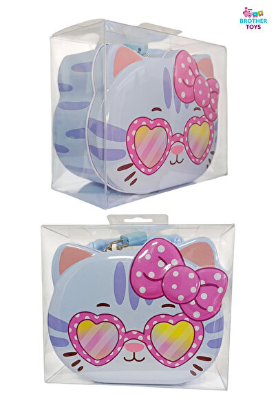 Brother Toys Kedi Figürlü Metal Kilitli Kumbara Para Kutusu Şirin Mini Güvenli Özel Kutusunda 14.5 Cm.