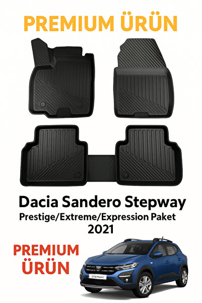 Dacia Sandero Stepway Prestige/Extreme/Expression 2021 (Bardaklı) 3D Oto Paspas